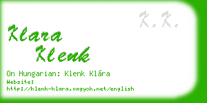 klara klenk business card