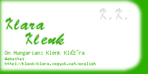 klara klenk business card